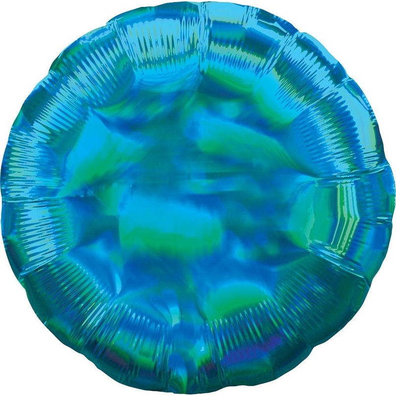 Iridescent Cyan Round 18 Balloon