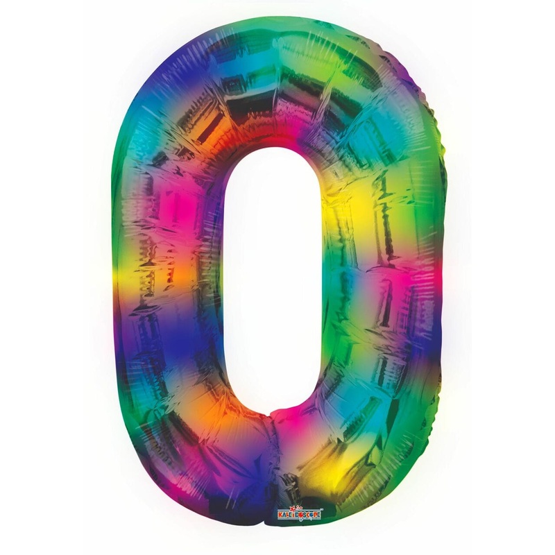 Number 0 Rainbow 34 Balloon