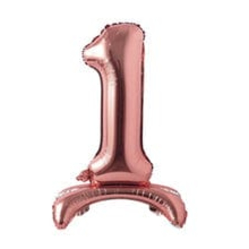 Number 1 Rose Gold Standing 28 Balloon