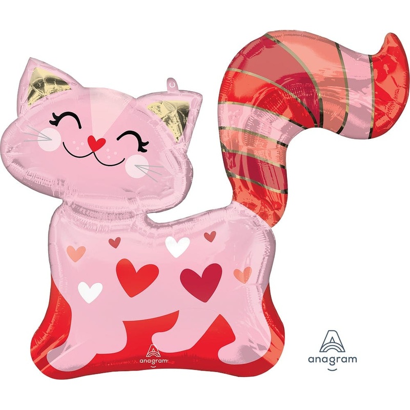 Pink Kitty with Hearts 31 Balloon