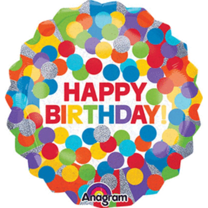 Primary Rainbow Birthday 28 Balloon