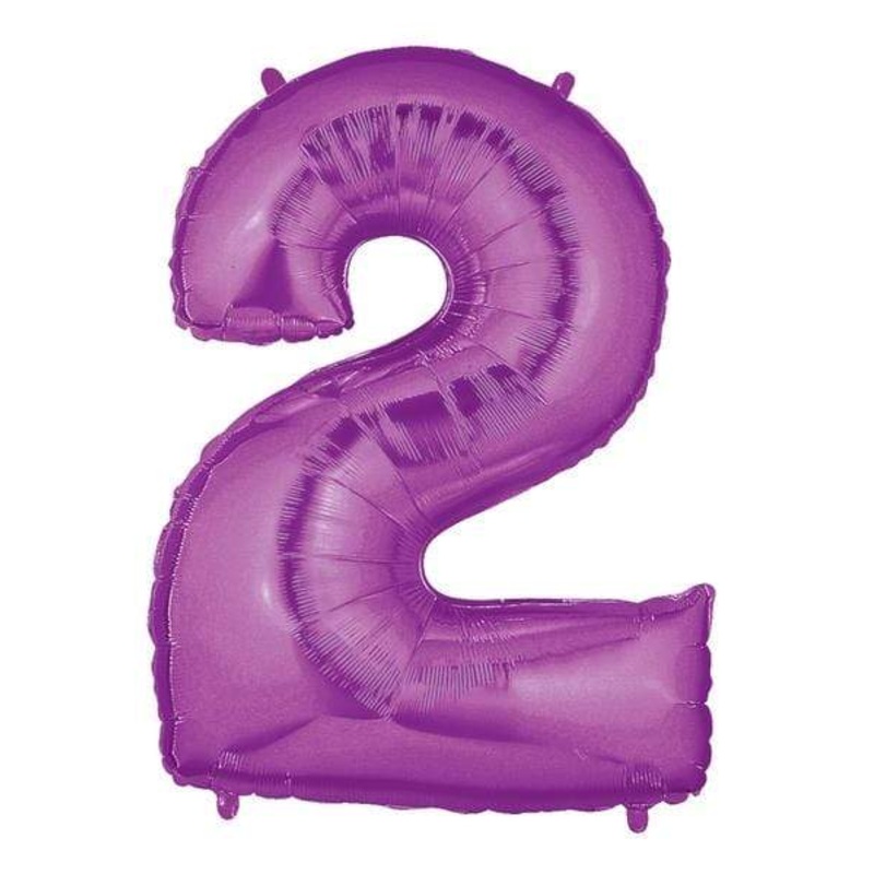 Purple Number 2 34" Balloon