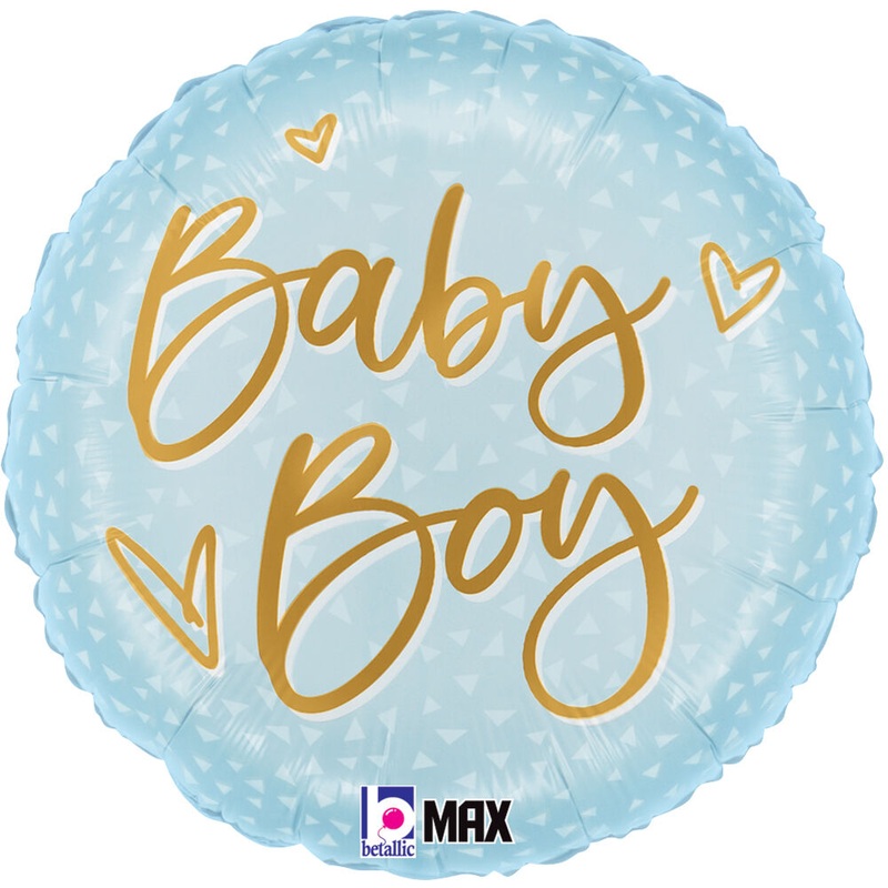 Satin Boy Gold Script 18" Balloon