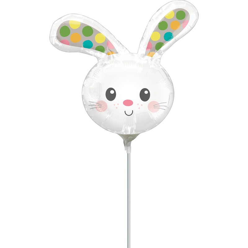 Spotted Bunny Head 14" Balloon (requires heat-sealing)