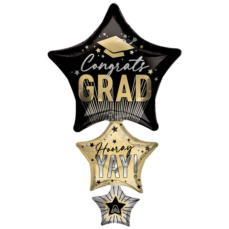 Stripes On Stripes Grad Stars 42 Balloon
