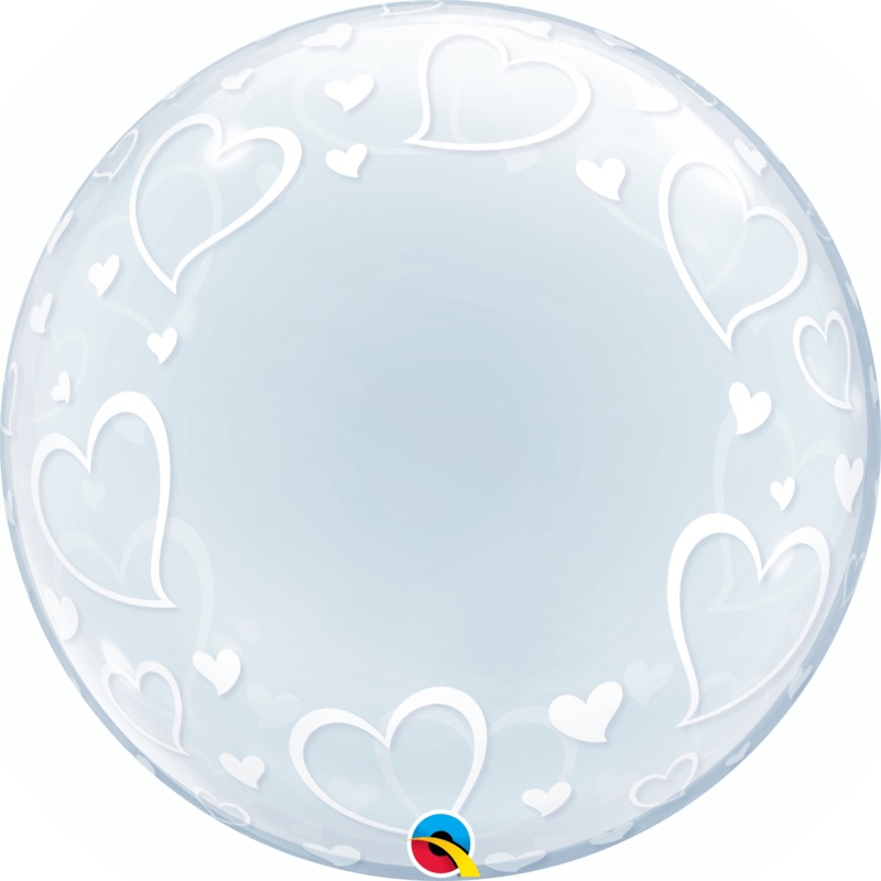 Stylish Hearts Deco Bubble 24 Balloon
