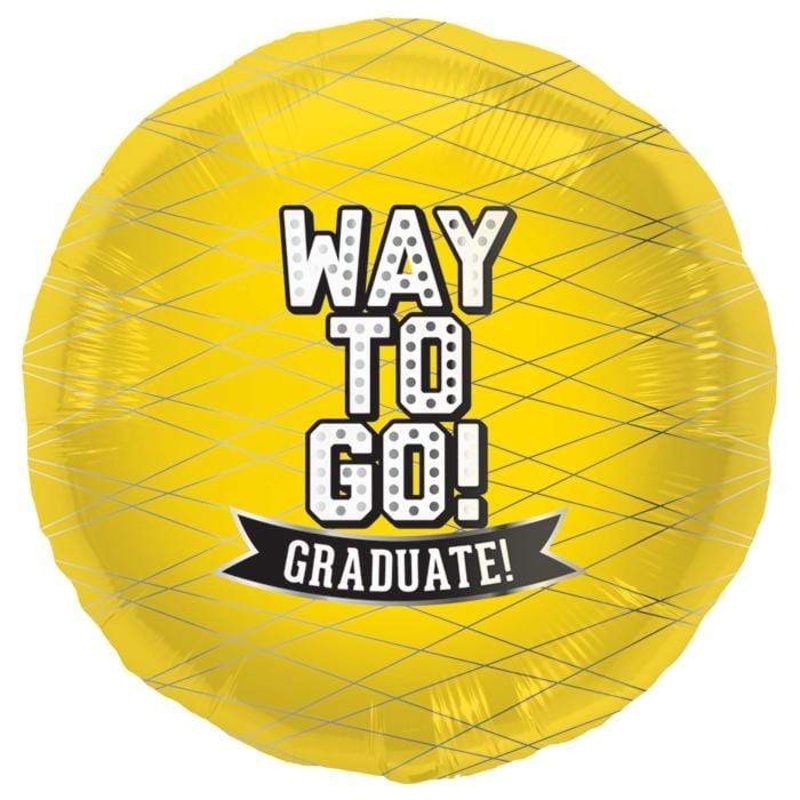 Way To Go Graduate! Yellow 18 Balloon