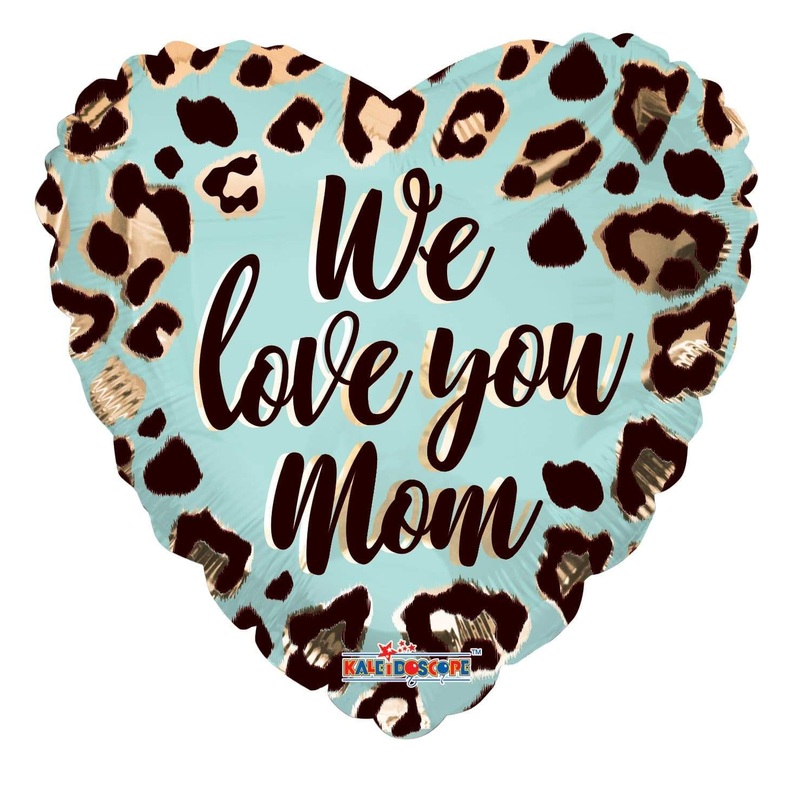 We Love You Mom Animal Print Pattern 18 Balloon