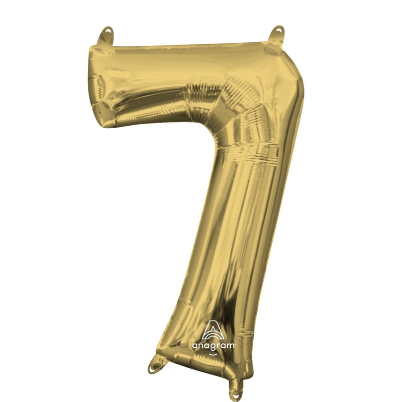 White Gold Number 7 16" Balloon