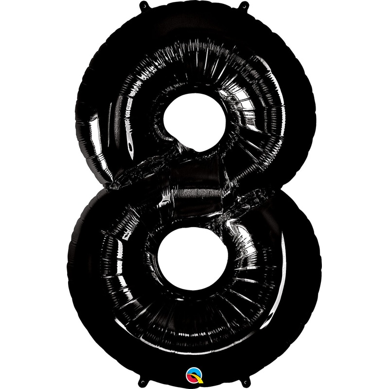 34" Number 8 Black