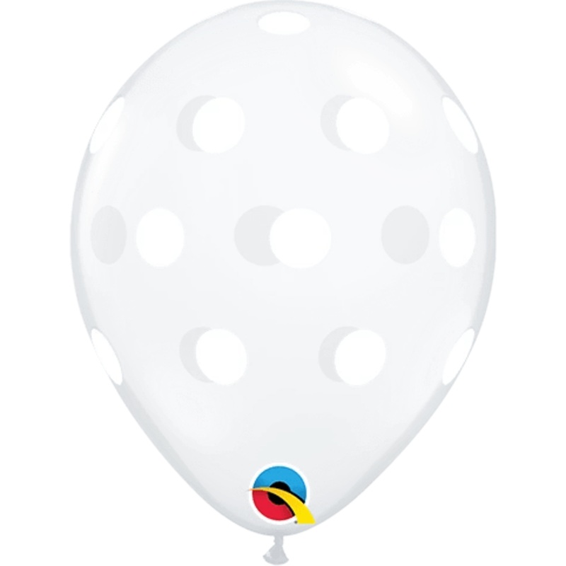 Big Polka Dots Clear 5 Latex Balloons (100 count)
