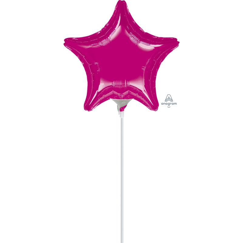 Fuchsia Star 4" Air-fill Balloon (requires heat sealing)