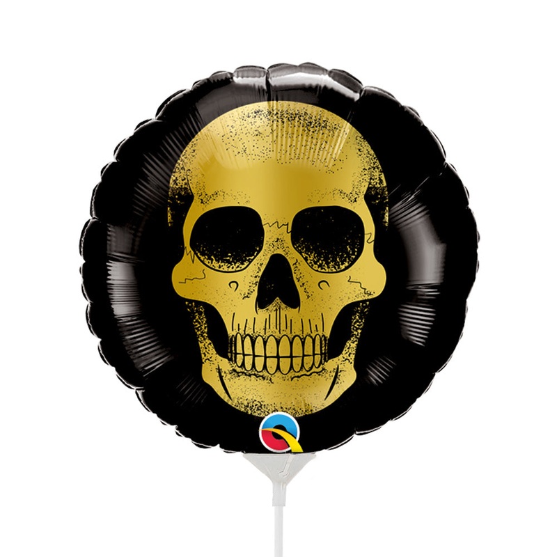 Golden Skull Head Mini Shape (air-fill Only) 9 Balloon