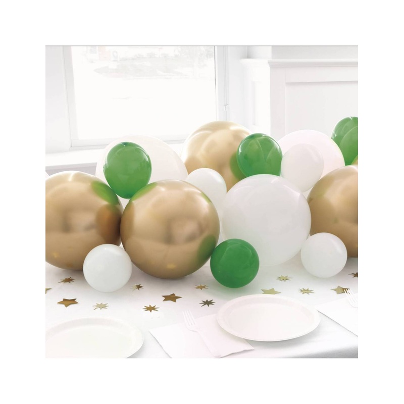 Green White Gold Centerpiece Balloon Kit Latex