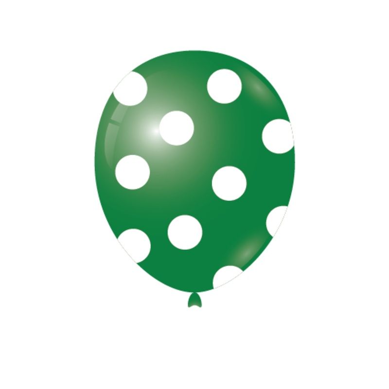 Green with Polka Dots 12 Latex Balloons (8)