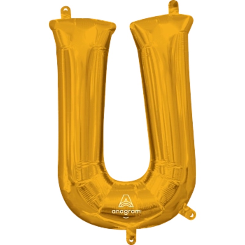 Letter U Gold 16" Balloon