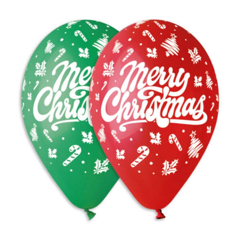 Merry Christmas 12 Latex Balloons (50 count)