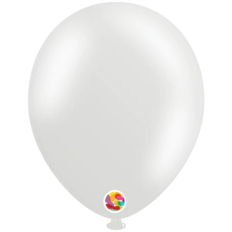 Metallic Pearl White 10 Latex Balloons (100 count)