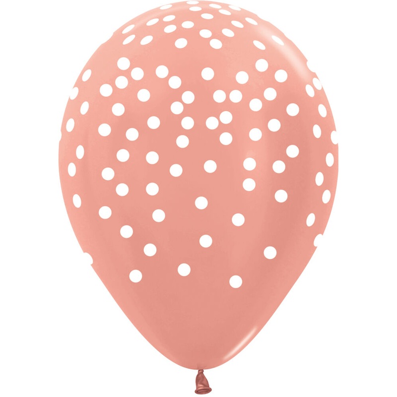 Metallic Rose Gold Confetti 5 Latex Balloons (100 count)