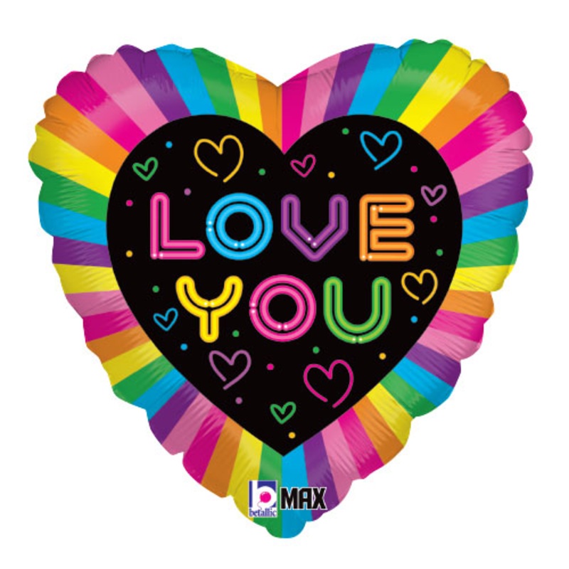 Neon Love 18 Balloon