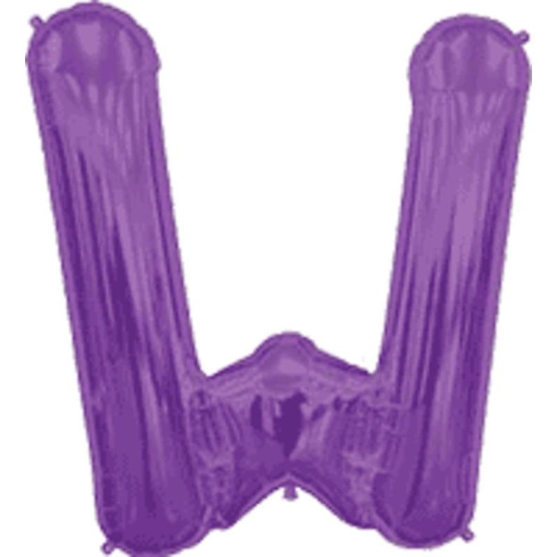 Purple Letter W 34 Balloon