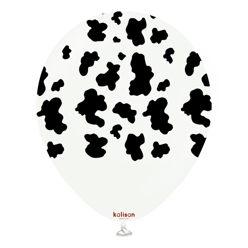 Safari Cow Print White 12 Latex Balloons (25 count)