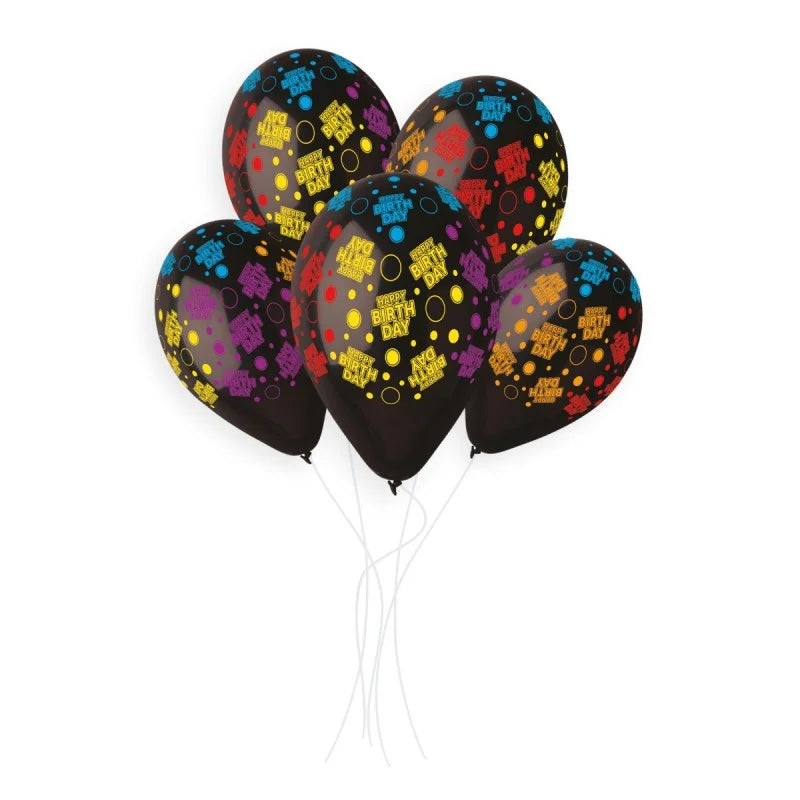 Standard Neon Birthday Bubbles 13 Latex Balloons (50 count)