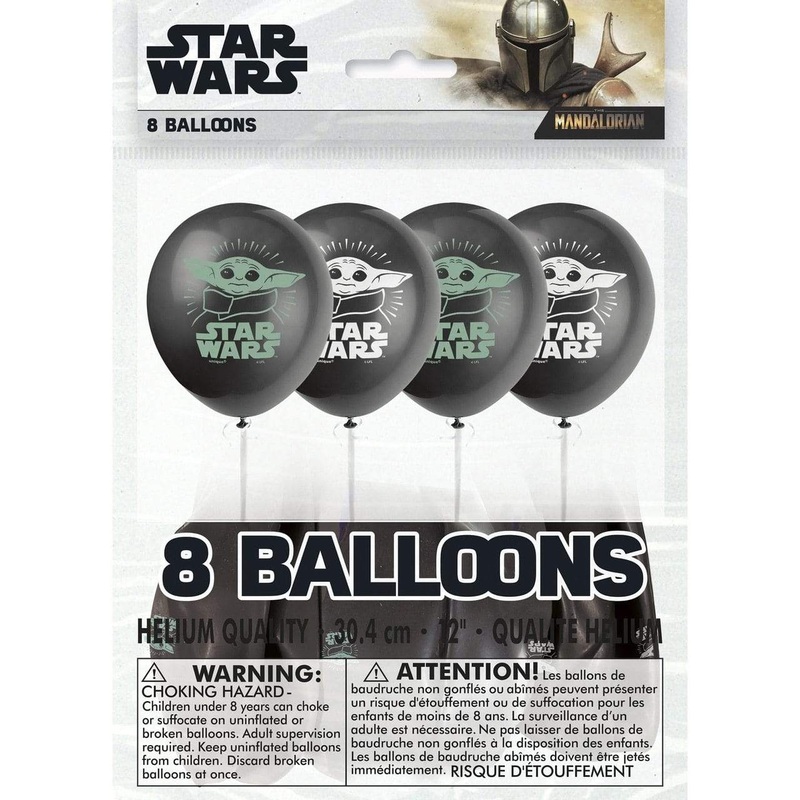 Star Wars Baby Yoda Mandalorian 12 Latex Balloons (8 count)