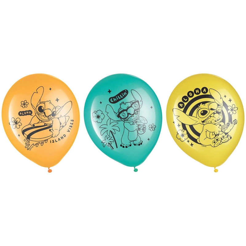 Stitch Latex Balloons 12 Latex Balloons (6 count)