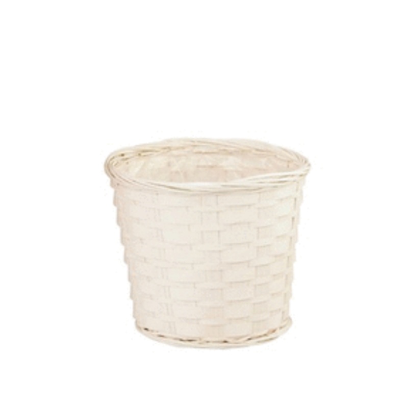 7" Bamboo Pot Cover - White
