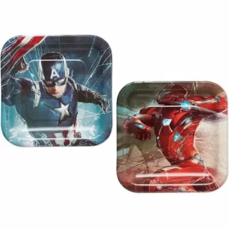 Captain America Square Plates 7 (8 count)