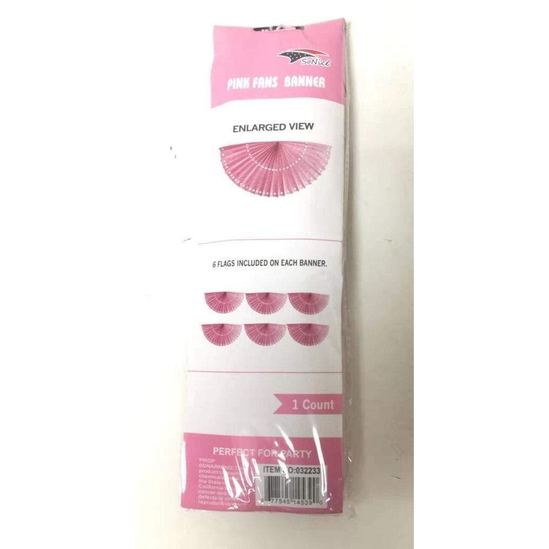 Fan Banners Light Pink (6 count)