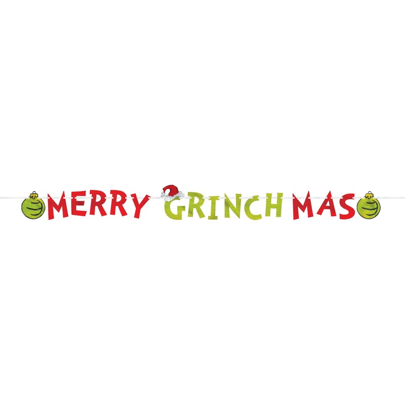 Merry Grinchmas Foil Paper Banner