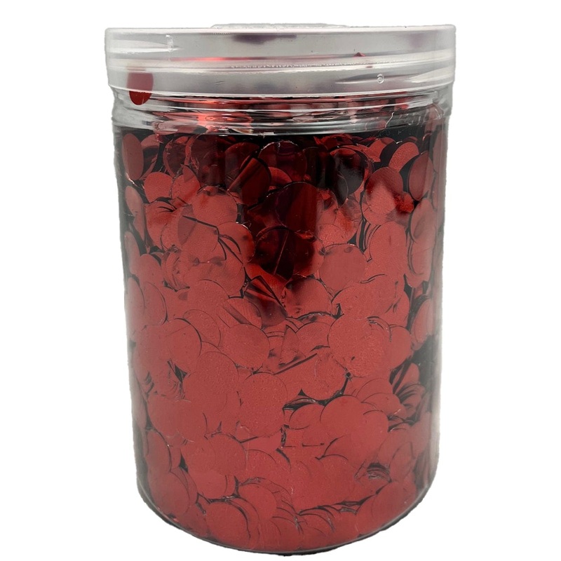 Metallic Confetti Jar - Red 1.5cm