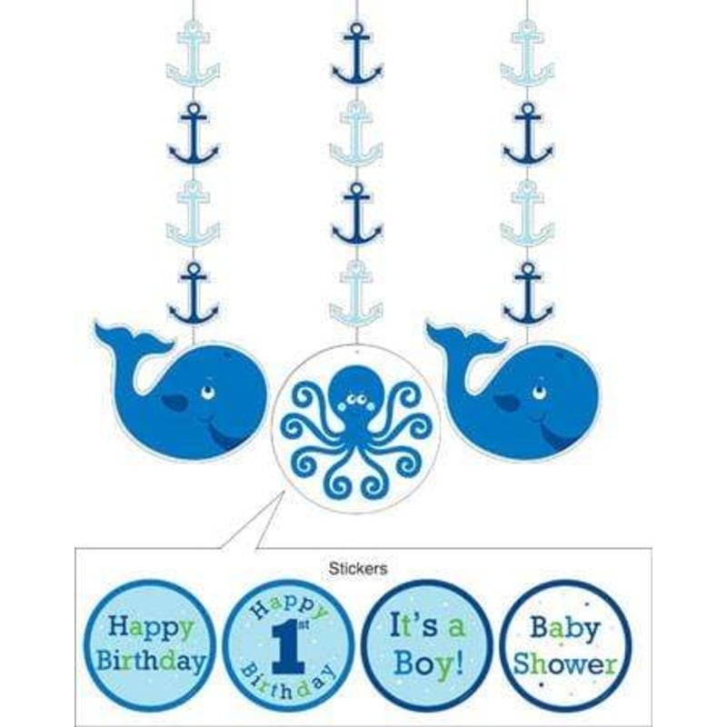 Ocean Cute Whale Hanging Decorations (3 piece set)