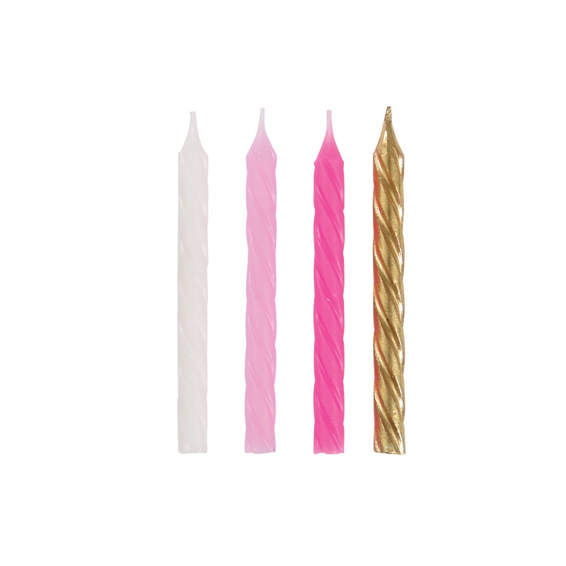 Pink White Gold Candles (24 count)