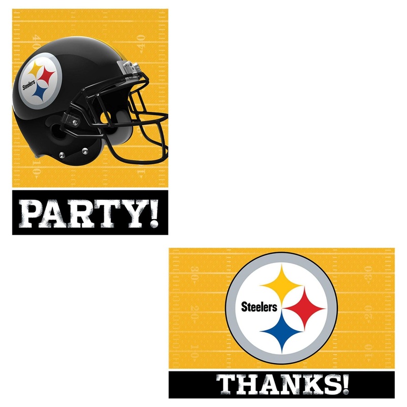 Pittsburgh Steelers Invitations & Thank You Card Sets (16 count)