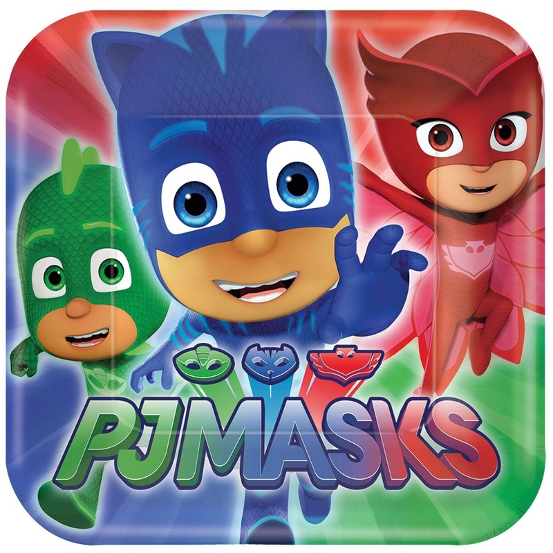 PJ Masks 7in Sq Plates 7 (8 count)