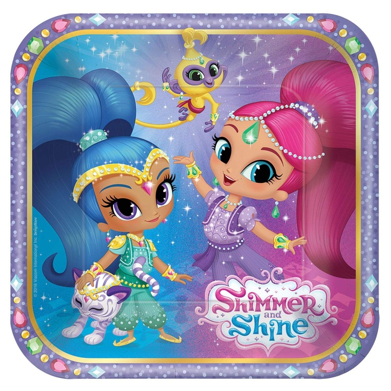 Shimmer & Shine 7in Square Plates 7 (8 count)