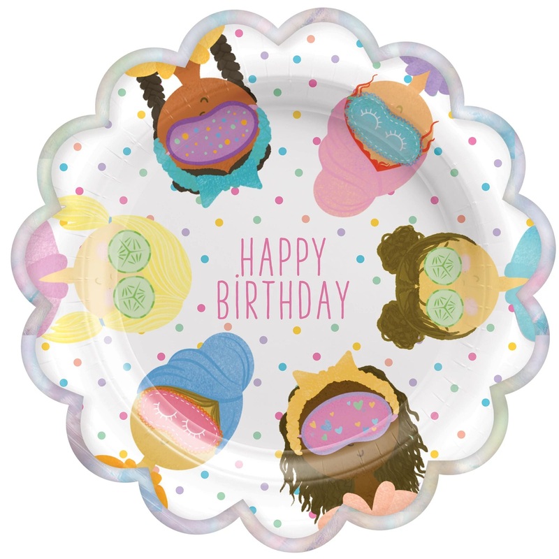 Spa Party Birthday Plates 9 (8 count)