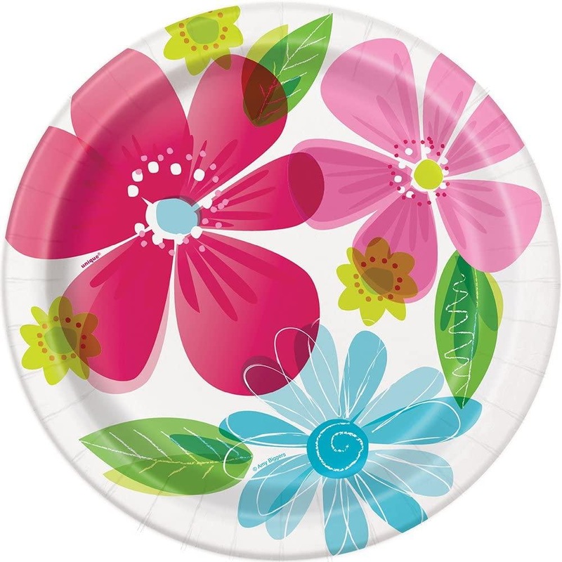 Spring Flower Paper Plates 9 (8 count)