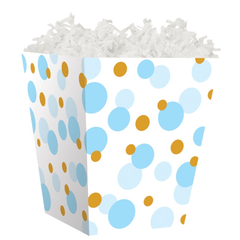 Treat Box - Blue And Gold Dots