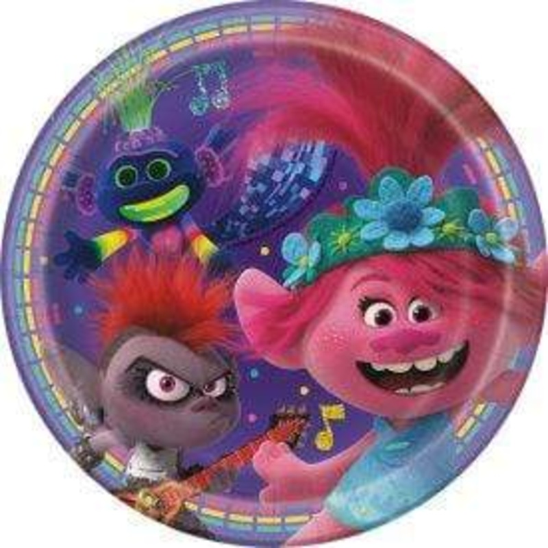 Trolls Round Dessert Plates 7 (8 count)