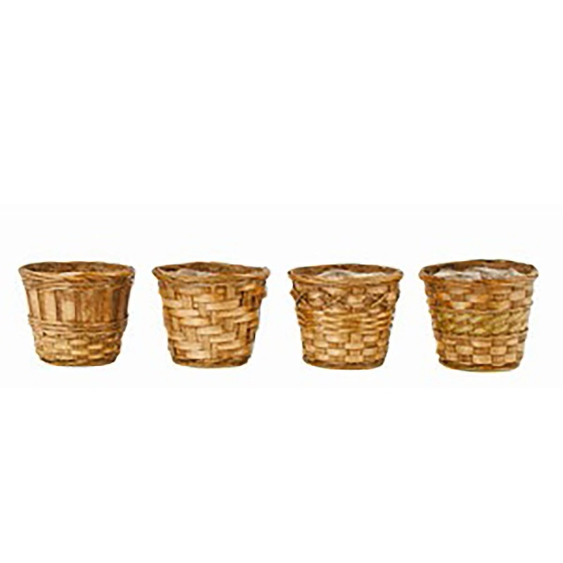 5" Dark Bamboo Basket Planter