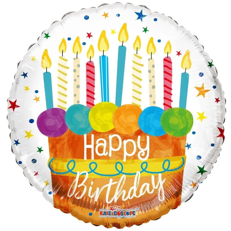 Birthday Cake & Candle 18 Balloon