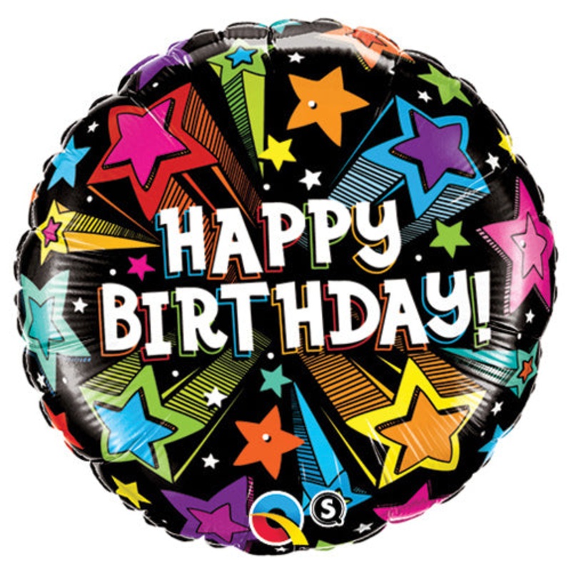 Birthday Colorful Shooting Stars 18 Balloon