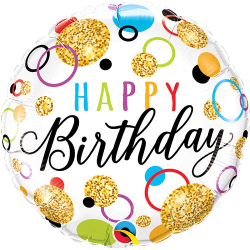 Birthday Glitter Dots 18 Balloon