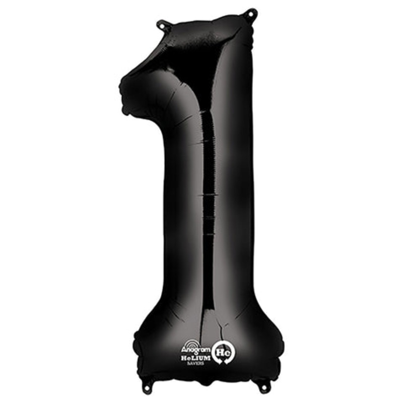 Black Number 1 34 Balloon