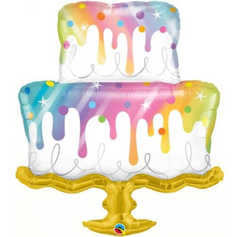 Cake with Rainbow Icing 39 Balloon