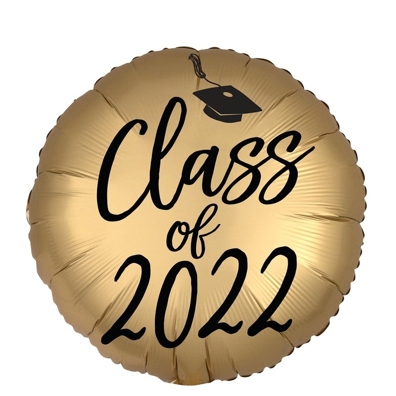 Class of 2022 Satin Gold 18 Balloon